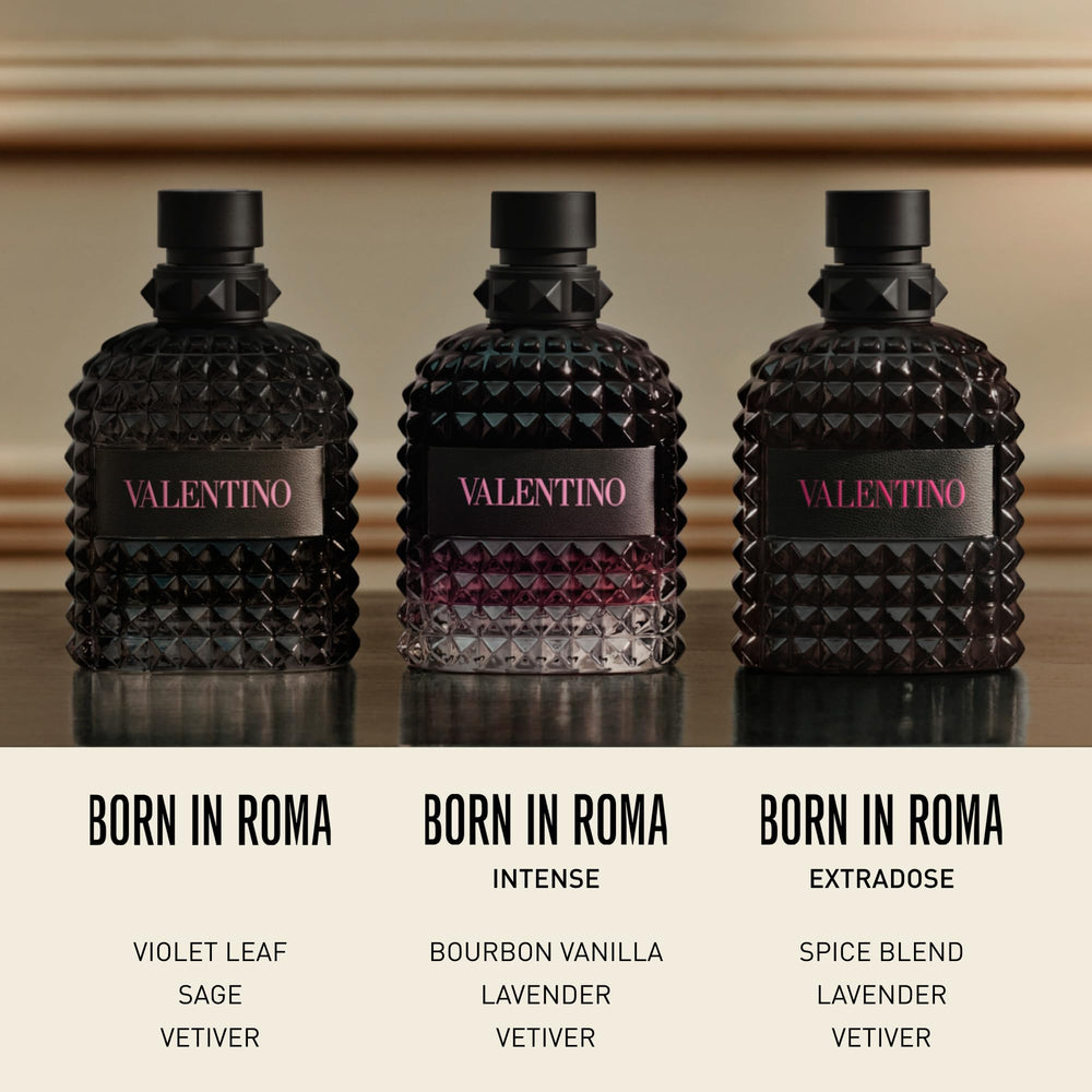Valentino bottle in hand for size and scale clarity benefit