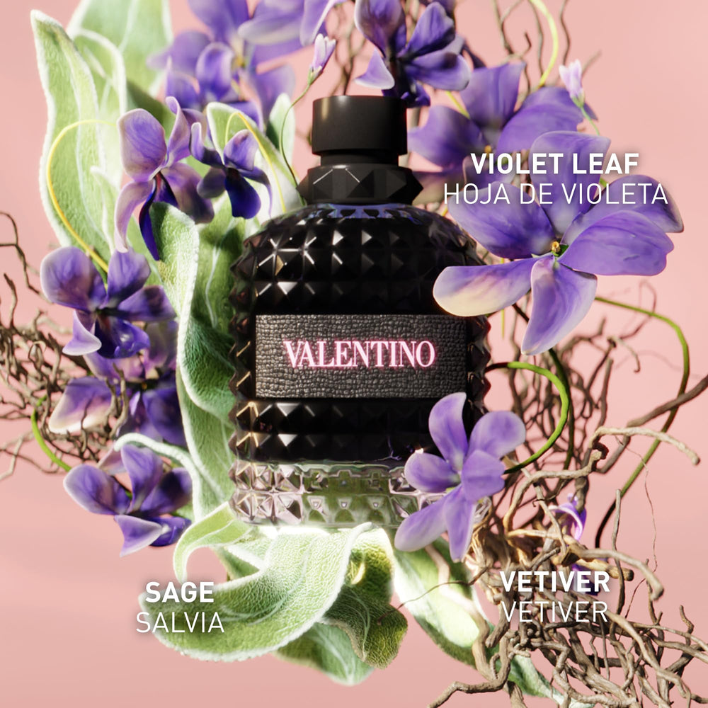 Valentino close-up of side label detail highlighting product information and quality