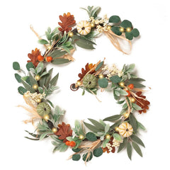 Valery Madelyn garland front view showing balanced pumpkins and foliage for warm decor