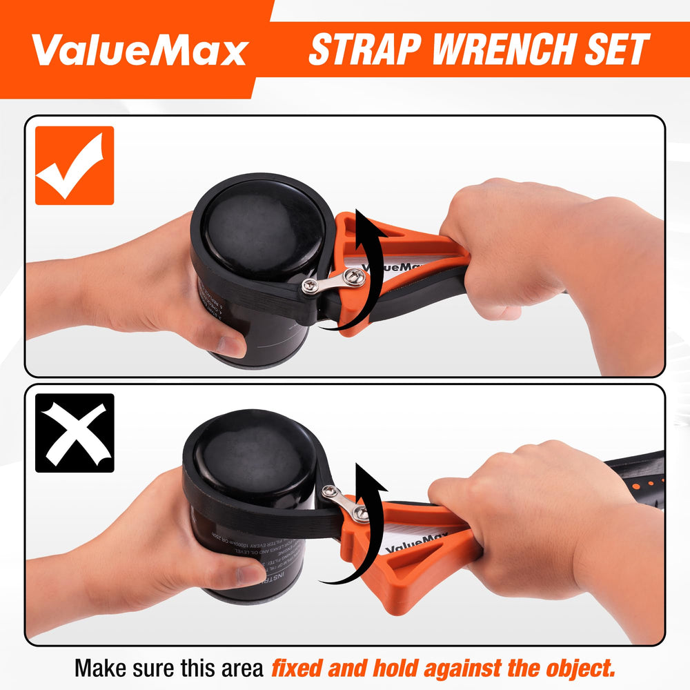 ValueMax in use removing an oil filter, providing non-marring grip