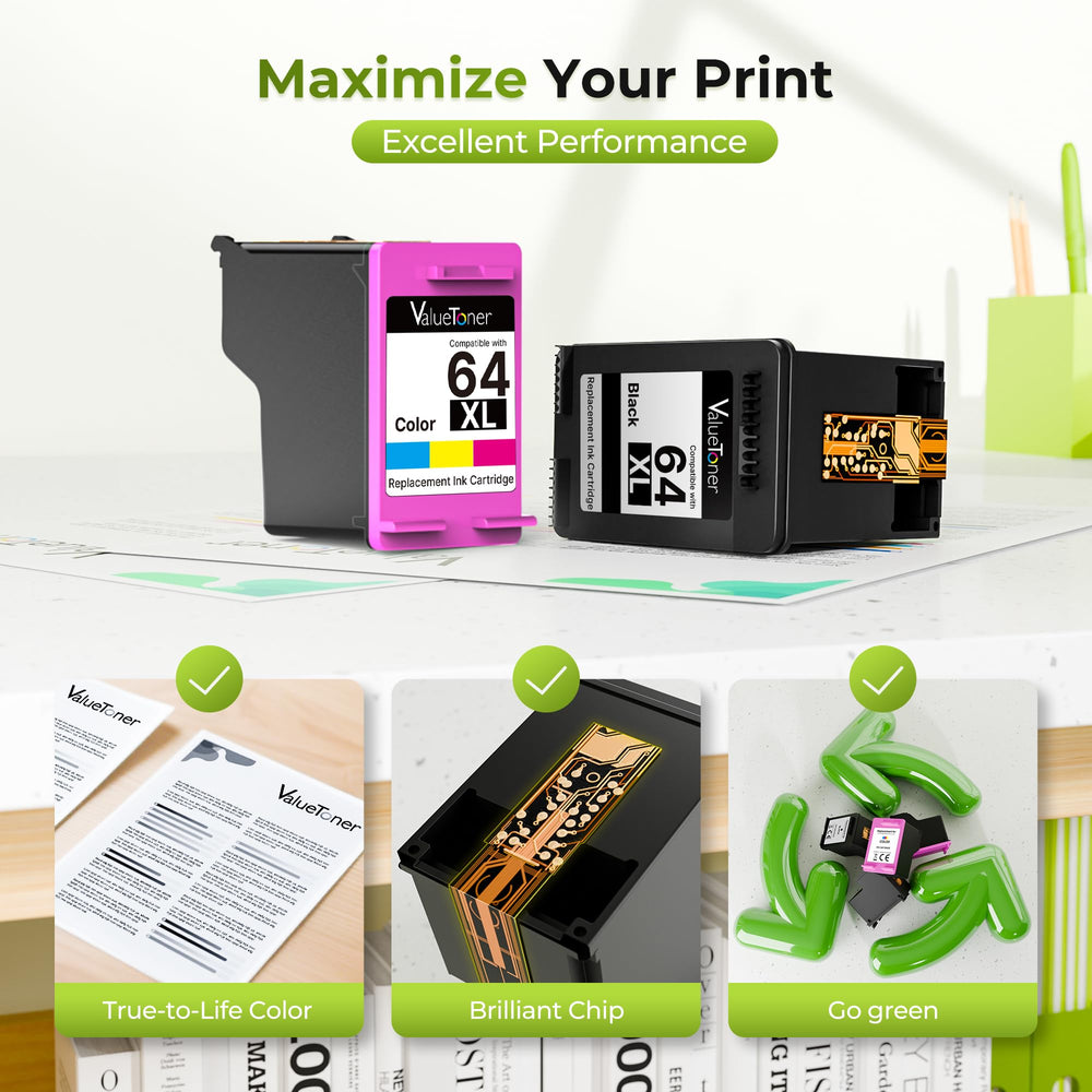 Valuetoner cartridges installed in an HP printer for quick replacement benefit
