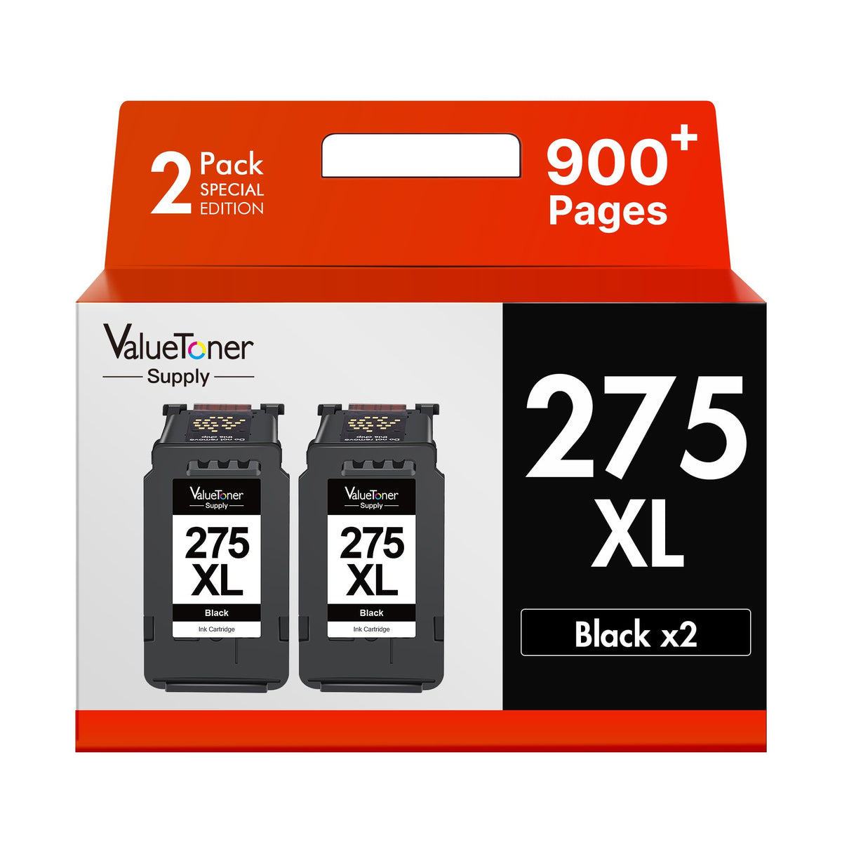 Valuetoner Supply PG-275XL front packaging showing two cartridges and compatibility