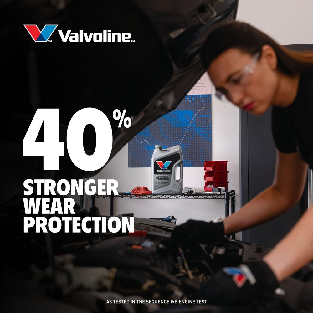 Valvoline being poured into an engine bay illustrating direct application and protection