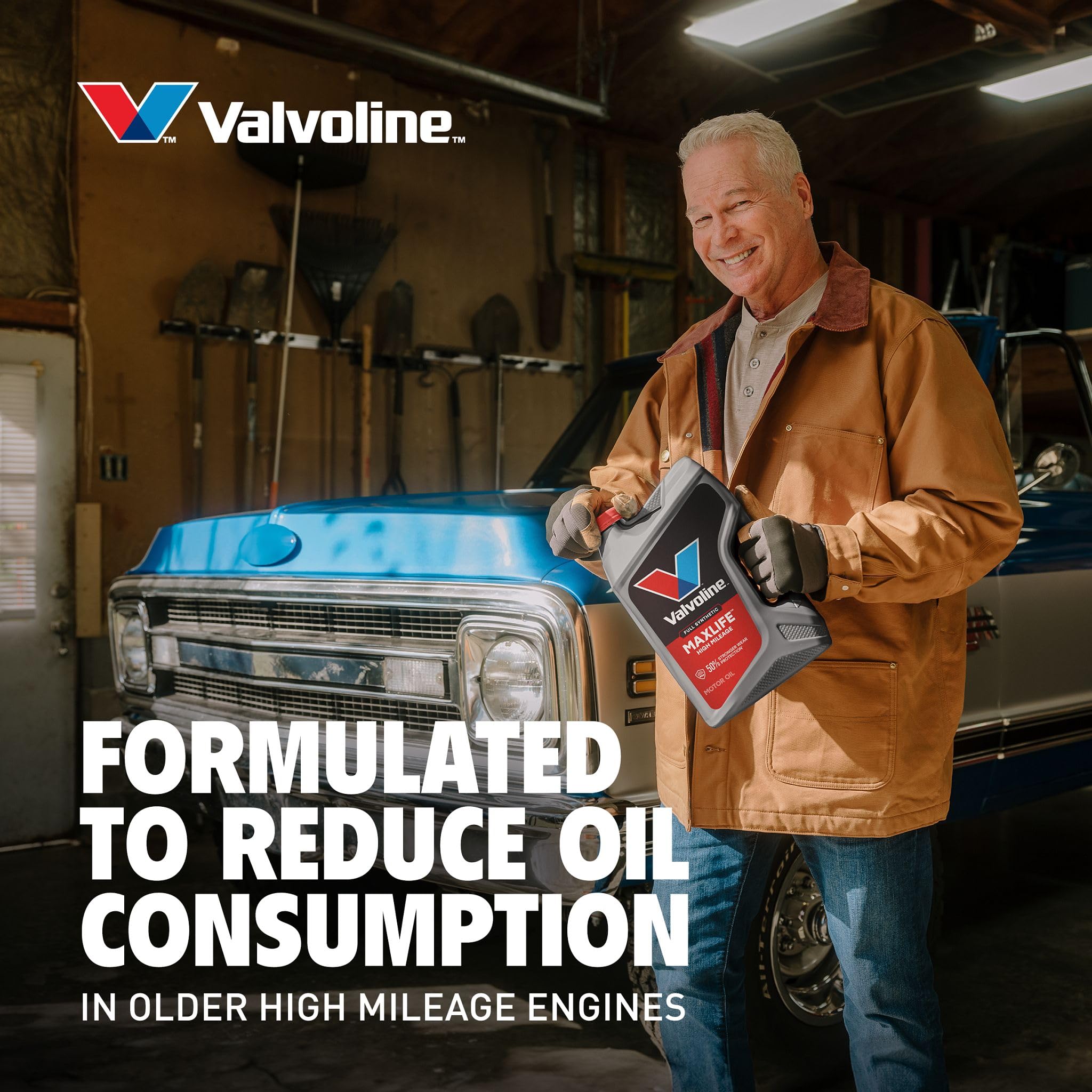 Rear label of Valvoline bottle showing API and ILSAC specs for compatibility