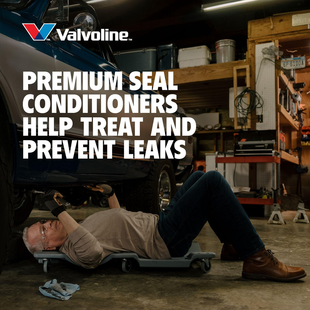 Infographic-style image showing Valvoline viscosity stability and wear protection