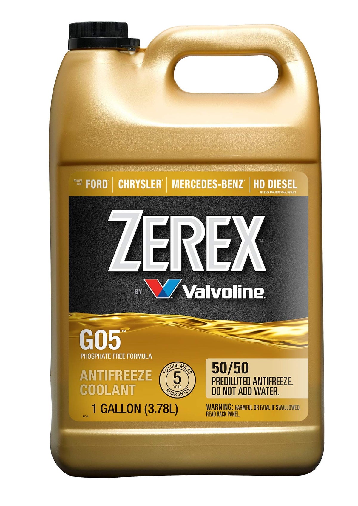 Valvoline Zerex front packaging showing product and benefits
