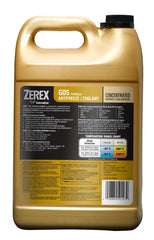Valvoline Zerex G05 back label close-up highlighting specifications and mixing info