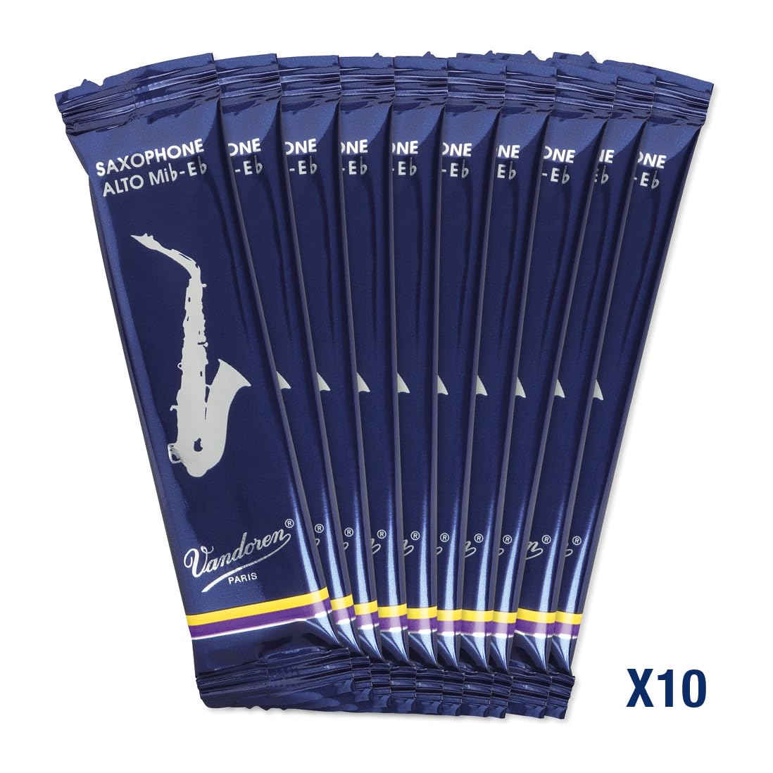 Vandoren reeds mounted on alto sax during practice demonstrating quick response