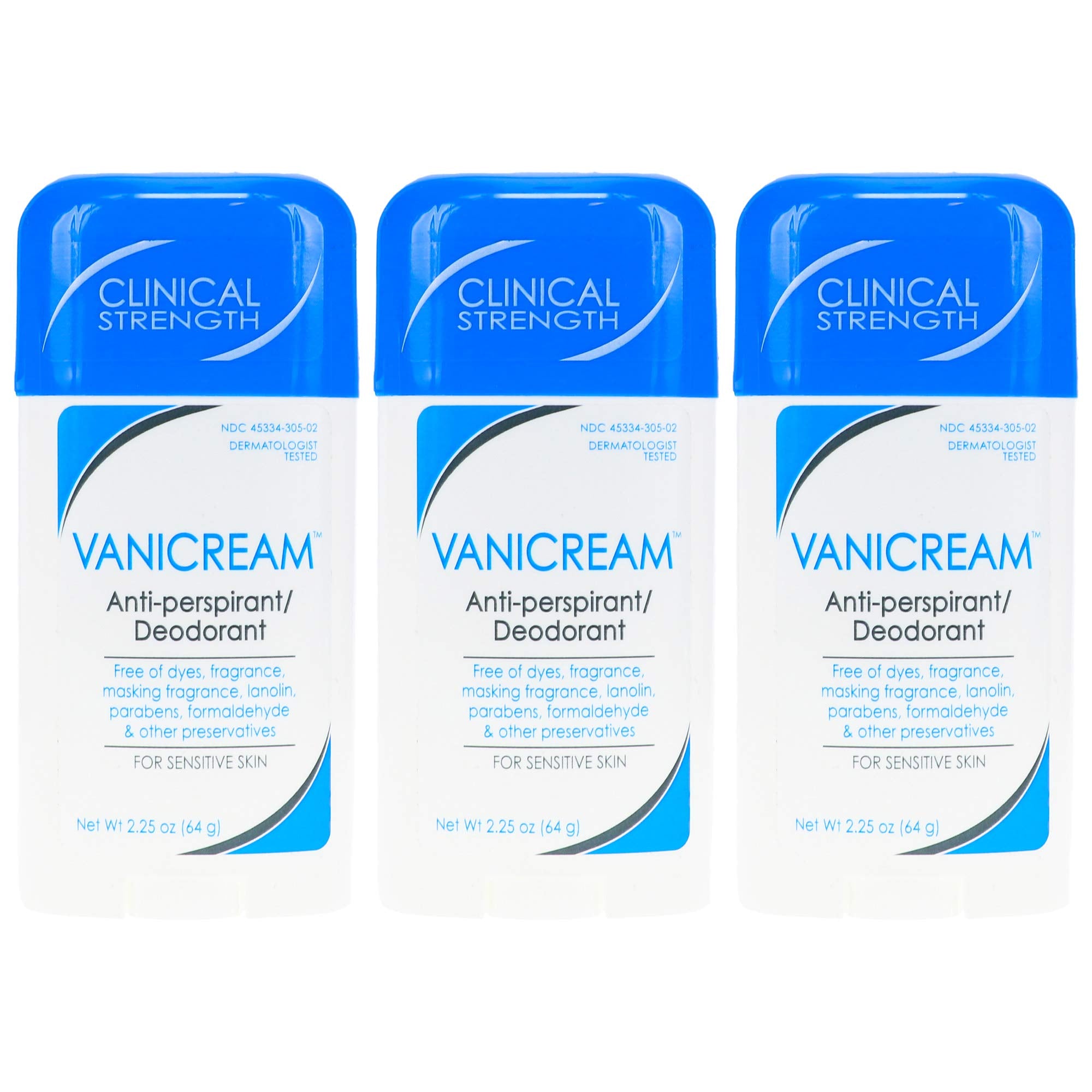 Vanicream front packaging showing three unscented sticks for reliable protection
