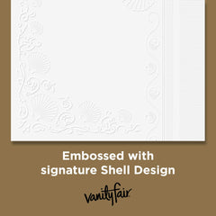 Vanity Fair embossed shell pattern close detail showing decorative texture for elegant tables