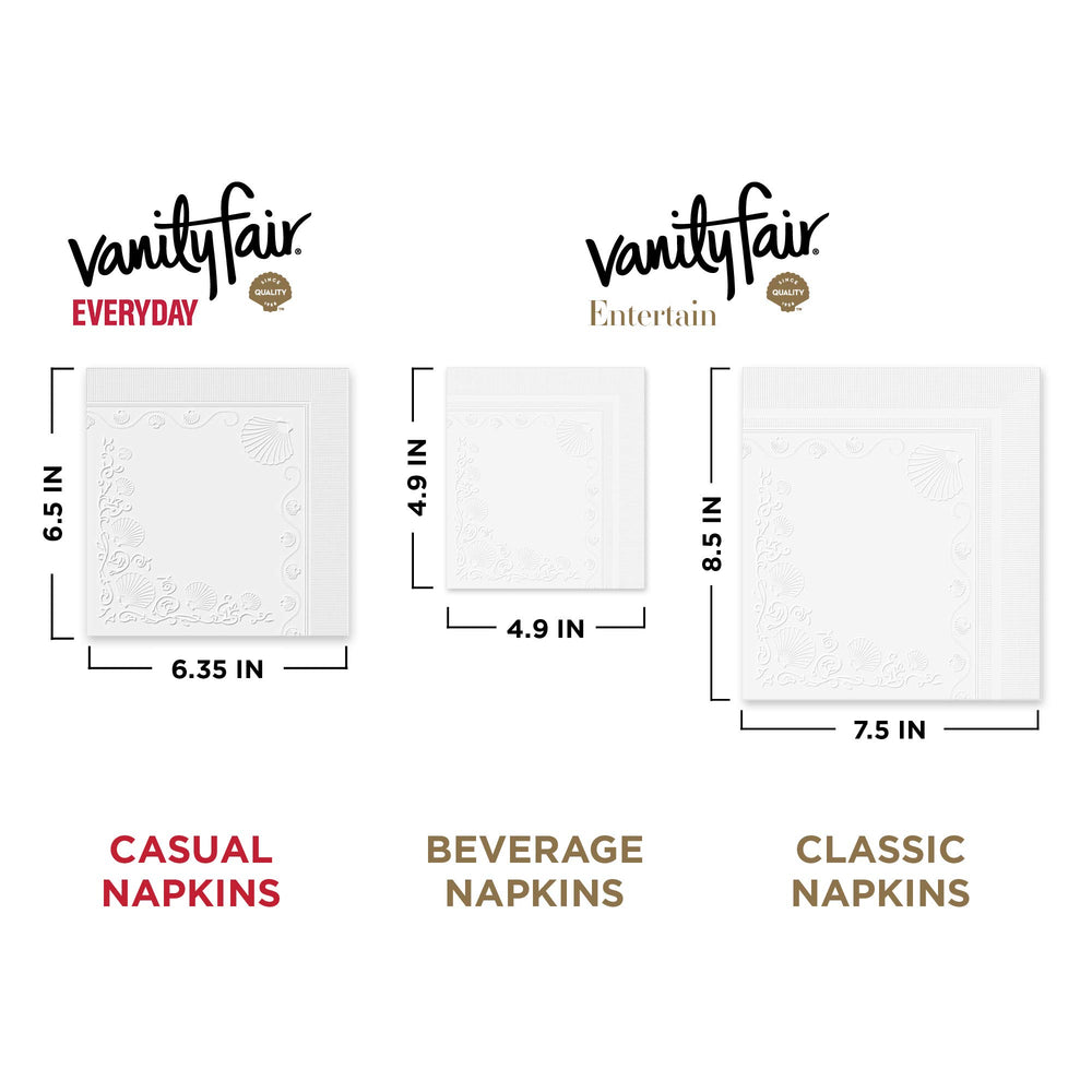 Vanity Fair napkin on place setting with flatware showing refined pairing benefit