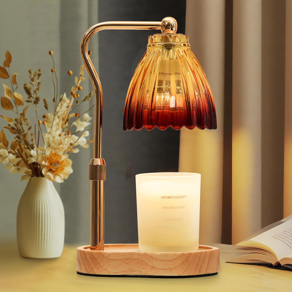 vankada front view gold candle warmer showing elegant design and safe flameless heating