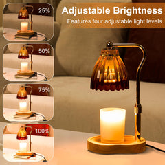 vankada height adjustment knob and metal bracket enabling varied candle sizes