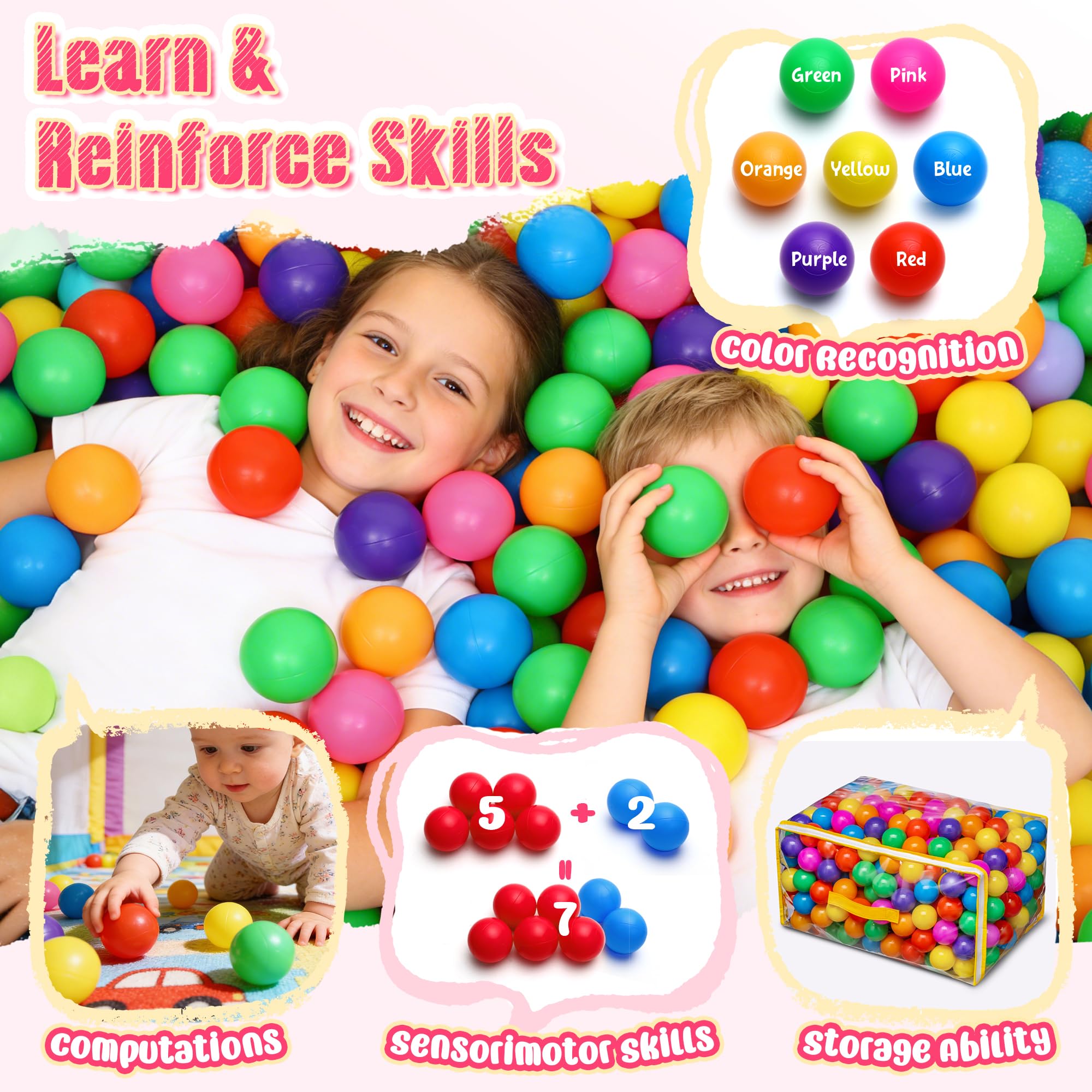 Vanland balls inside a play tent showing vibrant colors and sensory play benefits