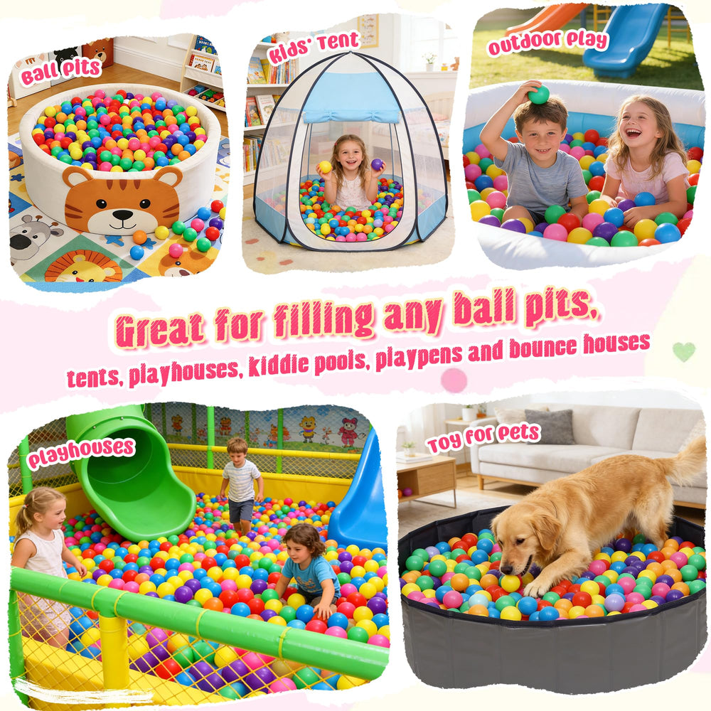 Vanland balls filling a playpen demonstrating safe play space and motor skill use