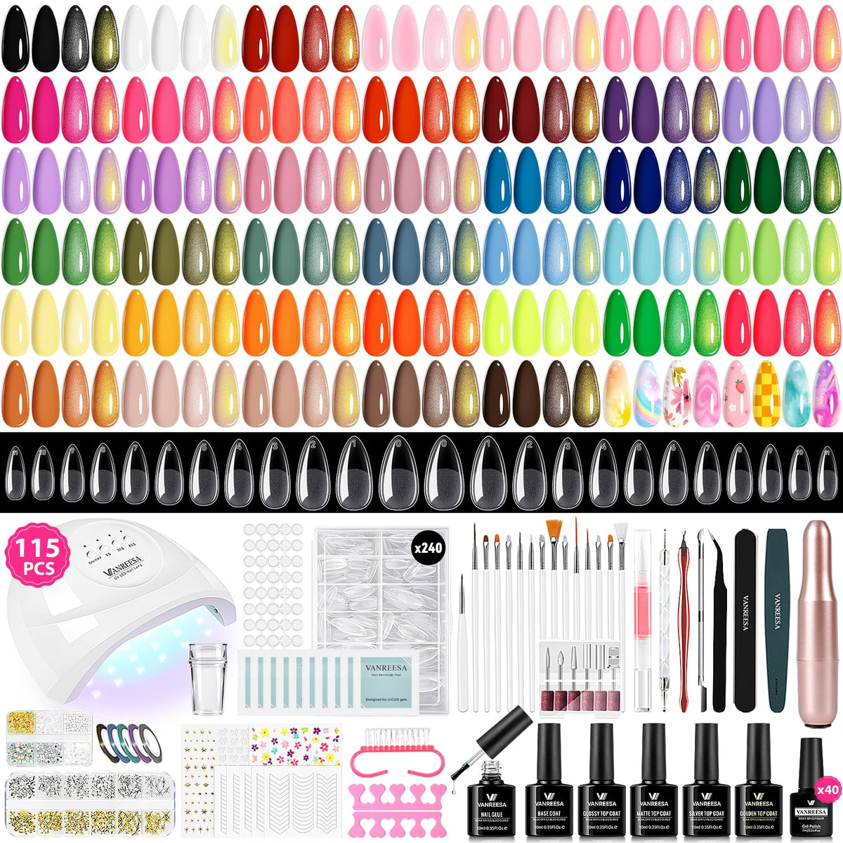 VANREESA front packaging showing complete 115-piece kit for easy setup