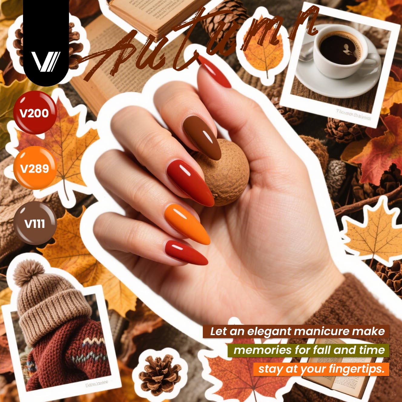 VANREESA swatch fan displayed on a hand showing color payoff and variety