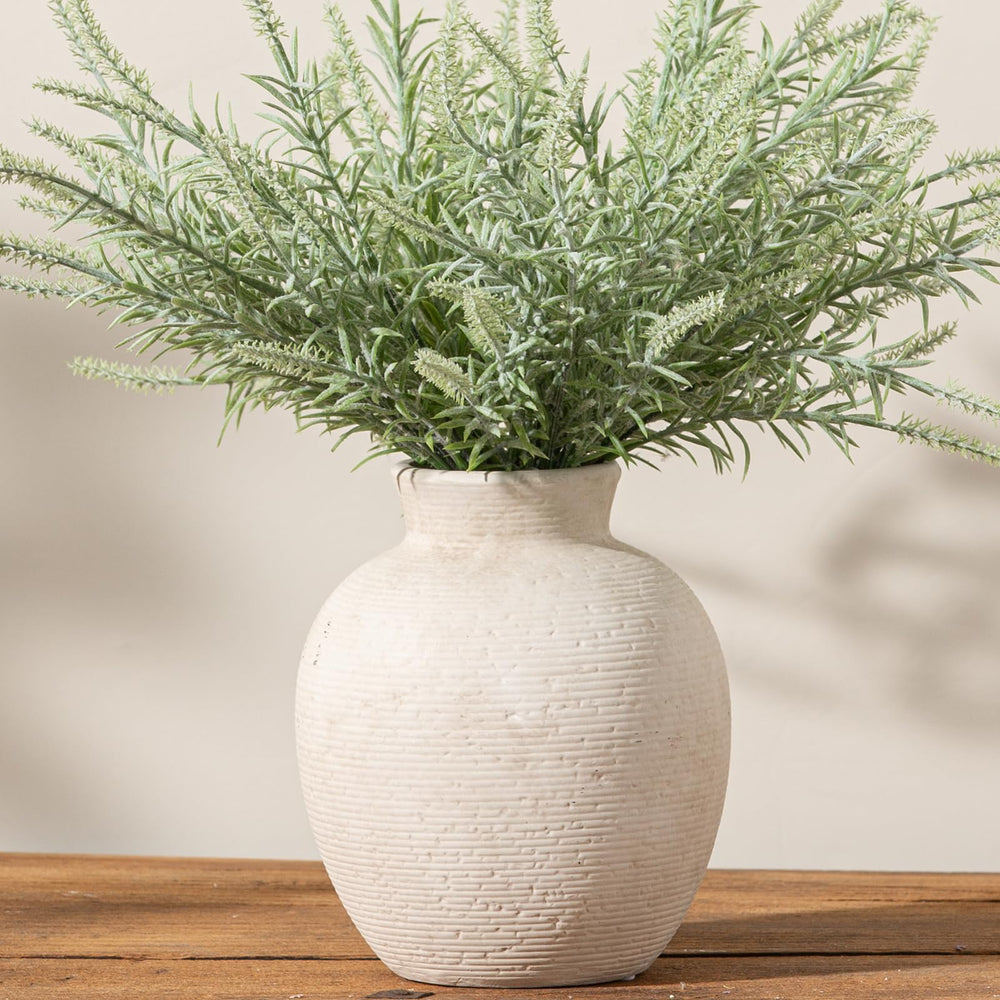 Vanselia front view of rustic ceramic vase adds farmhouse charm