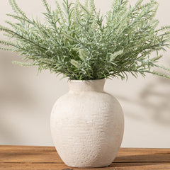 Vanselia front view of rustic ceramic vase adds farmhouse charm