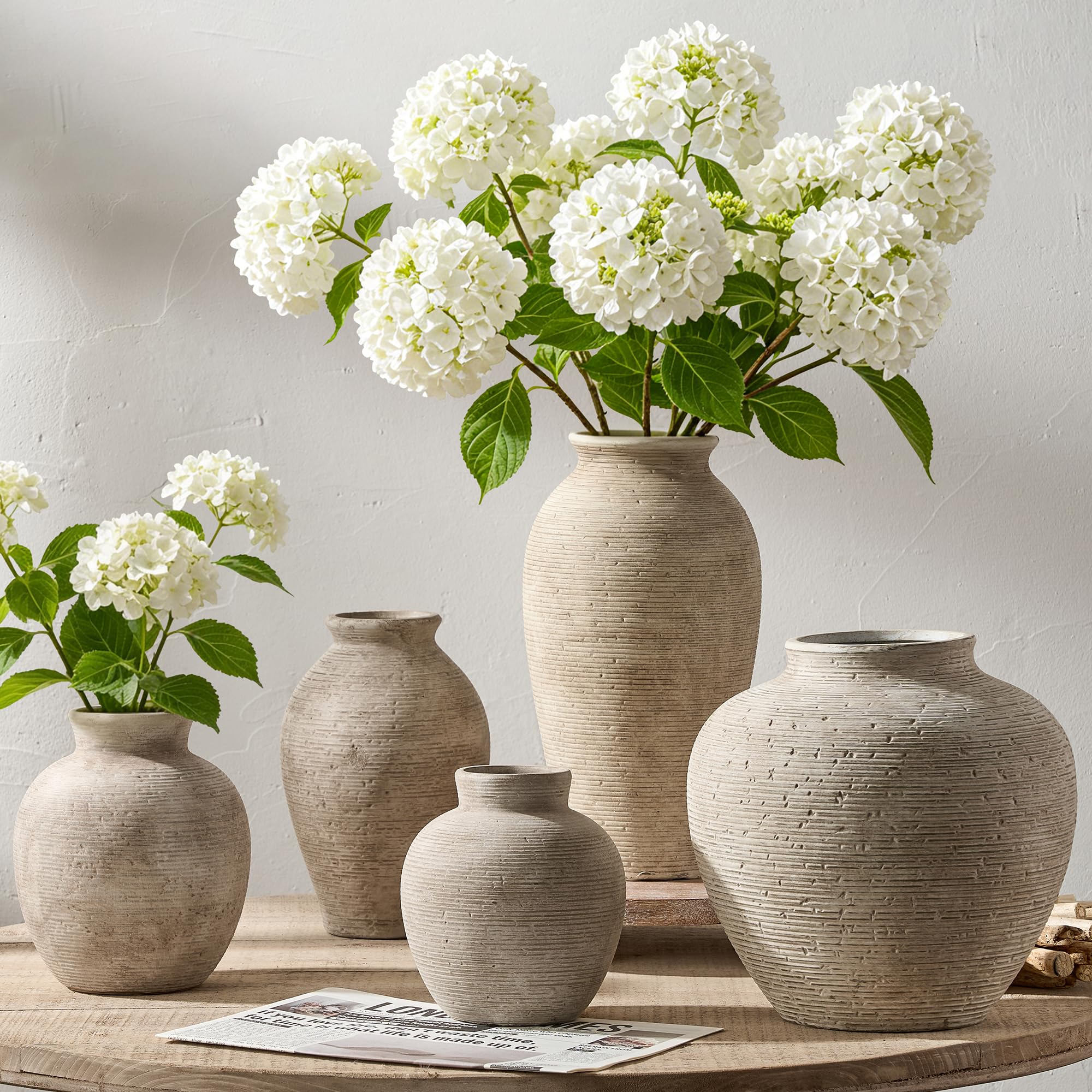 Vanselia filled with pampas grass offering low-maintenance styling idea