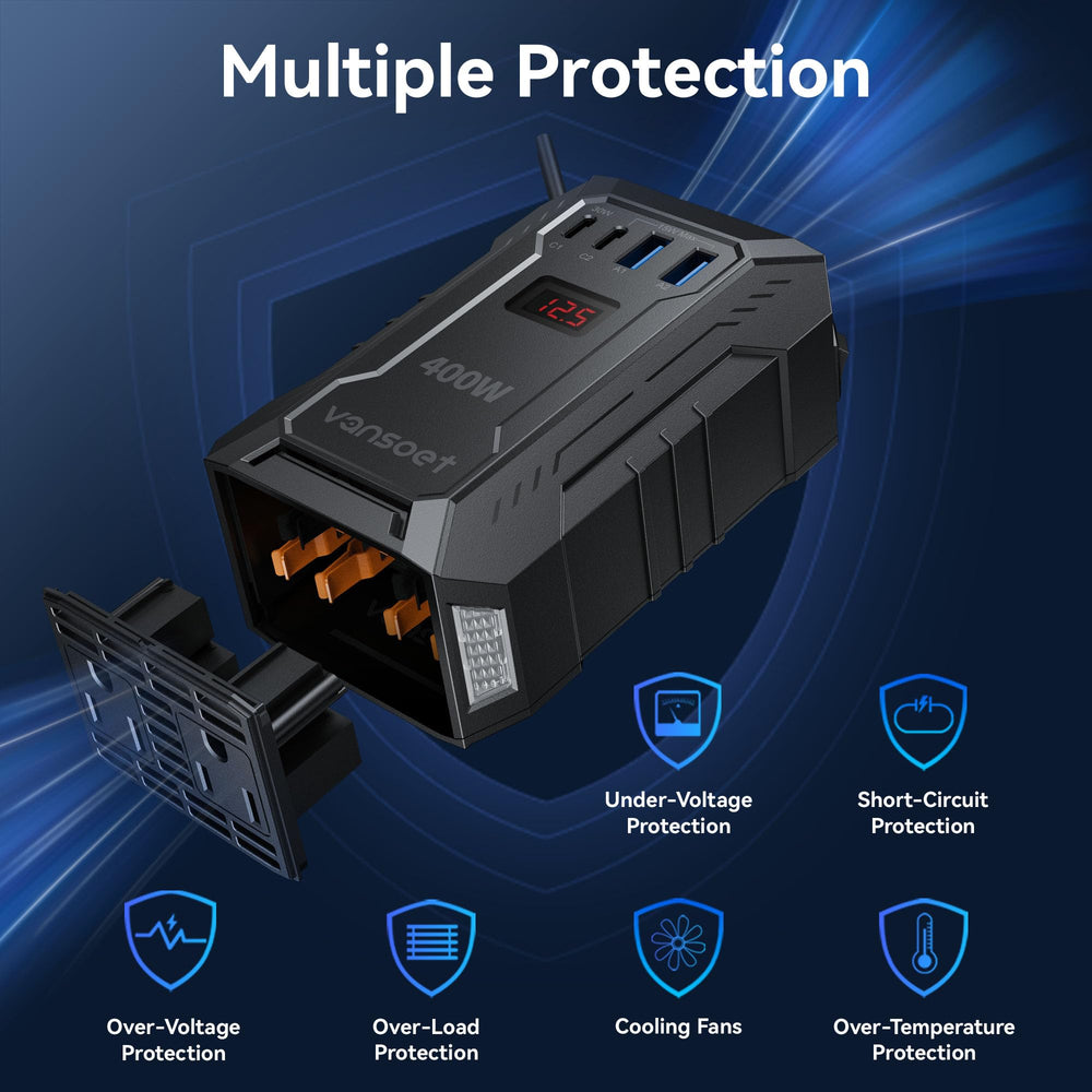 vansoet LED and AC switch view showing clear status monitoring for protection