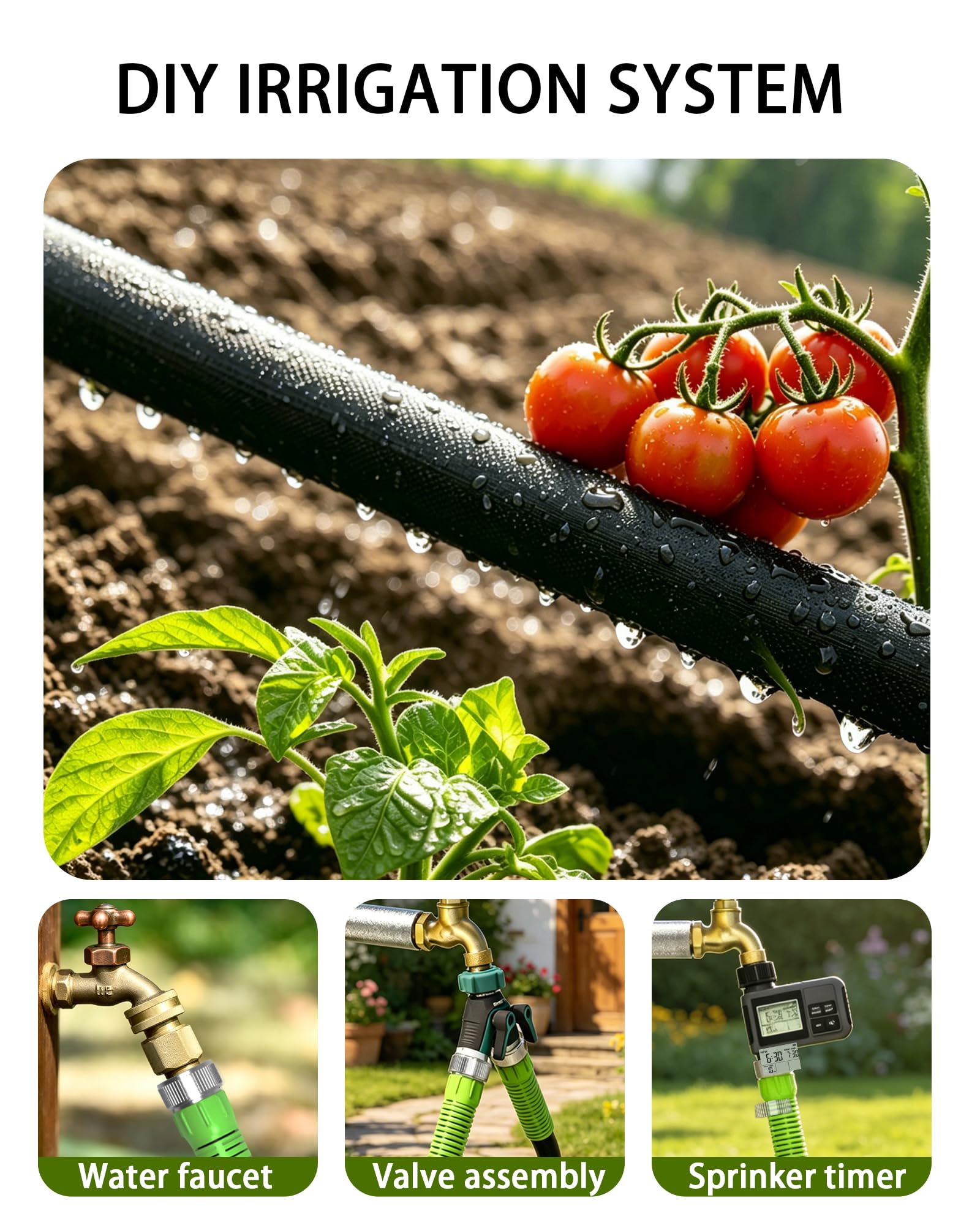 Vantigreen hose in vegetable bed delivering targeted root watering