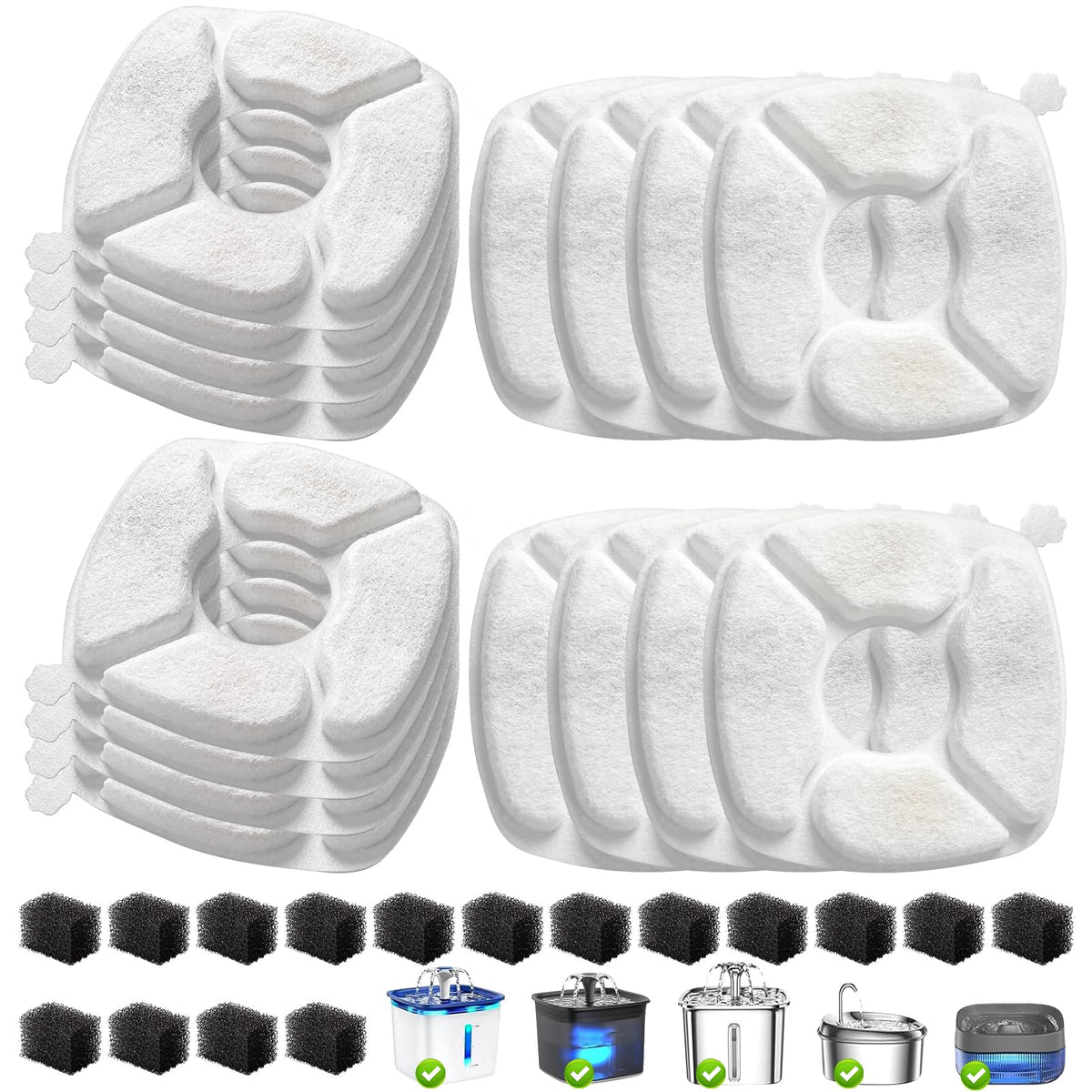 VANVE front packaging showing 16 carbon filters and 16 sponges, convenient bulk savings