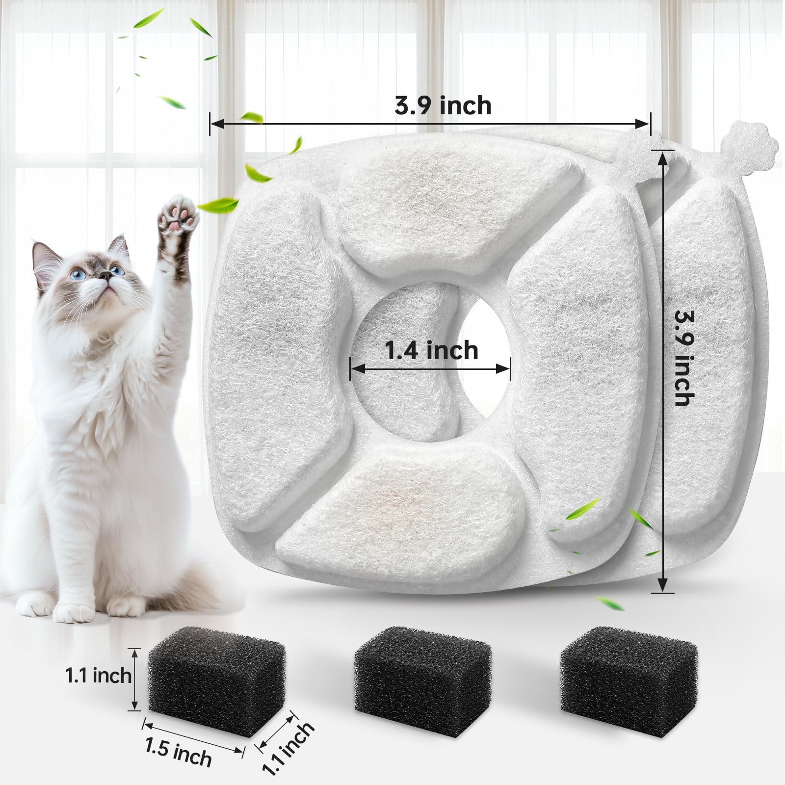 VANVE pre-filter sponge texture close-up catching hair and debris efficiently