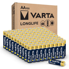 VARTA front packaging showing 100-pack and brand reliability