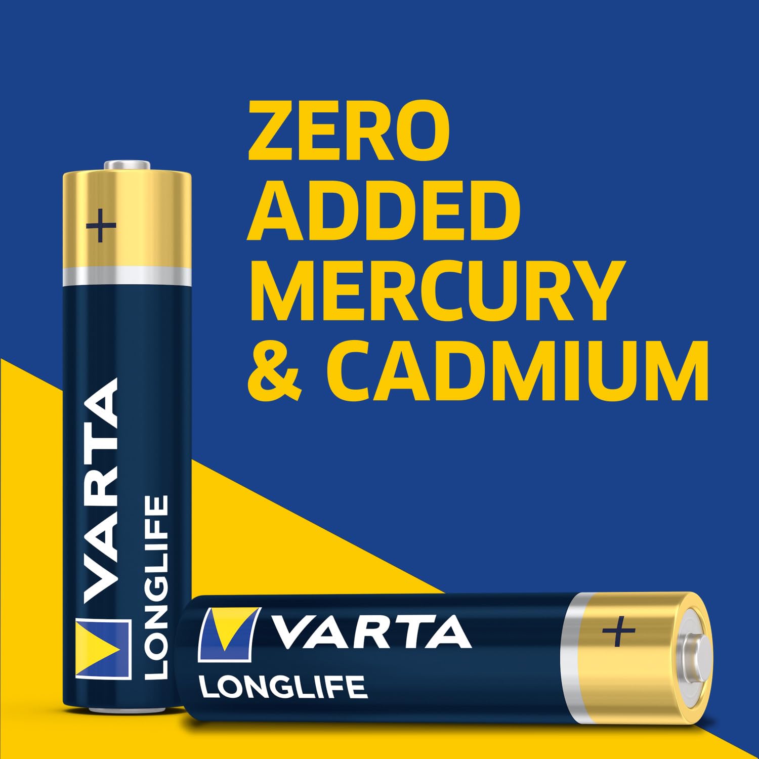 VARTA AA battery beside coin for scale showing compact standard size