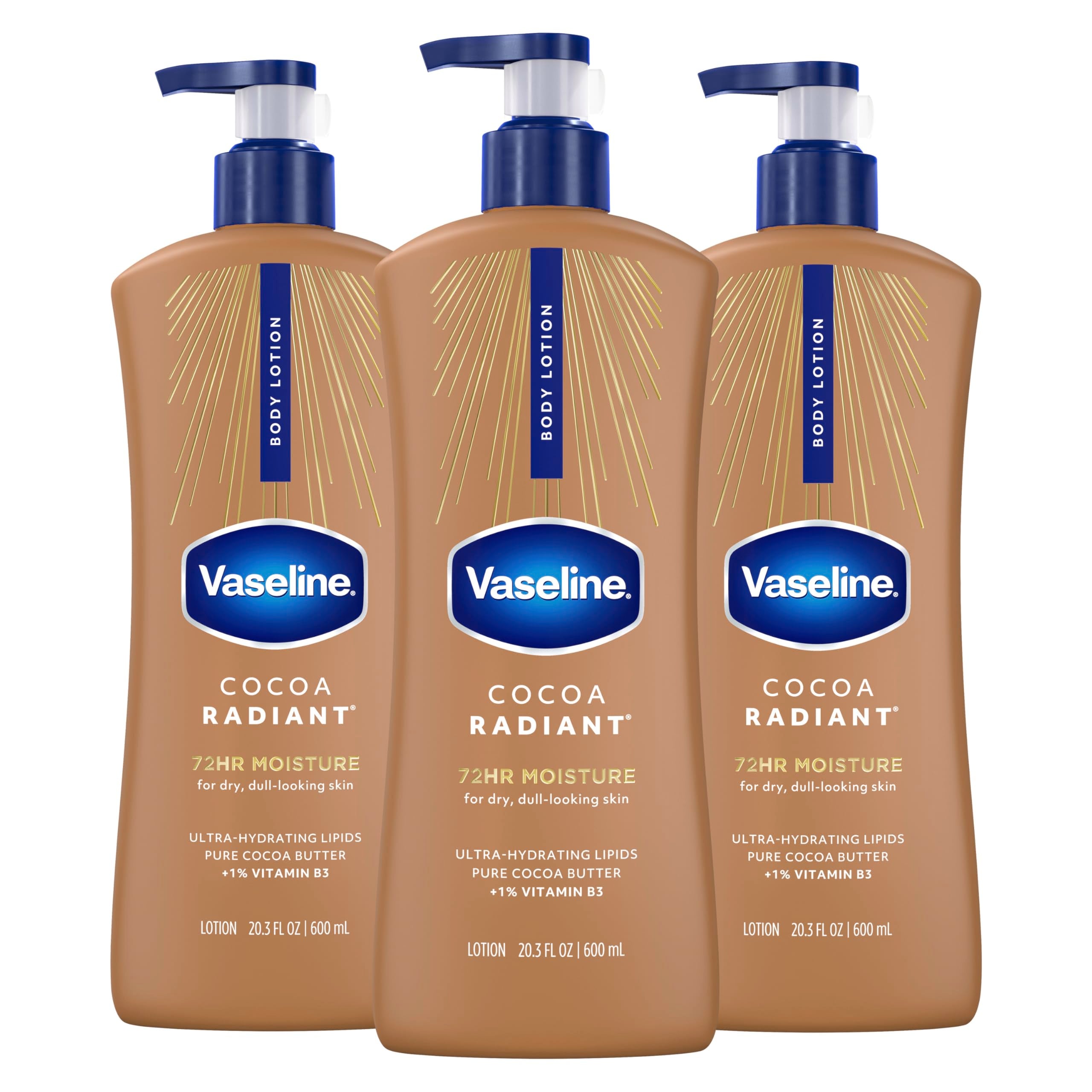 Vaseline front packaging showing bottle and label beneficial hydration