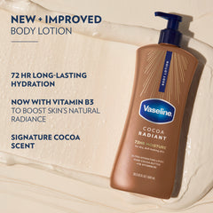 Vaseline cocoa butter ingredient visual highlighting nourishment benefit