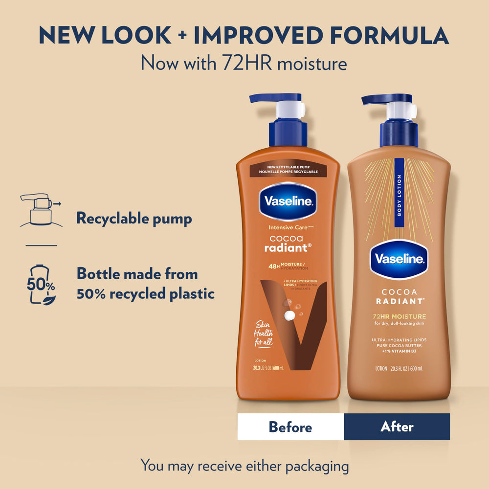 Vaseline lotion pour texture demonstrating fast absorption benefit