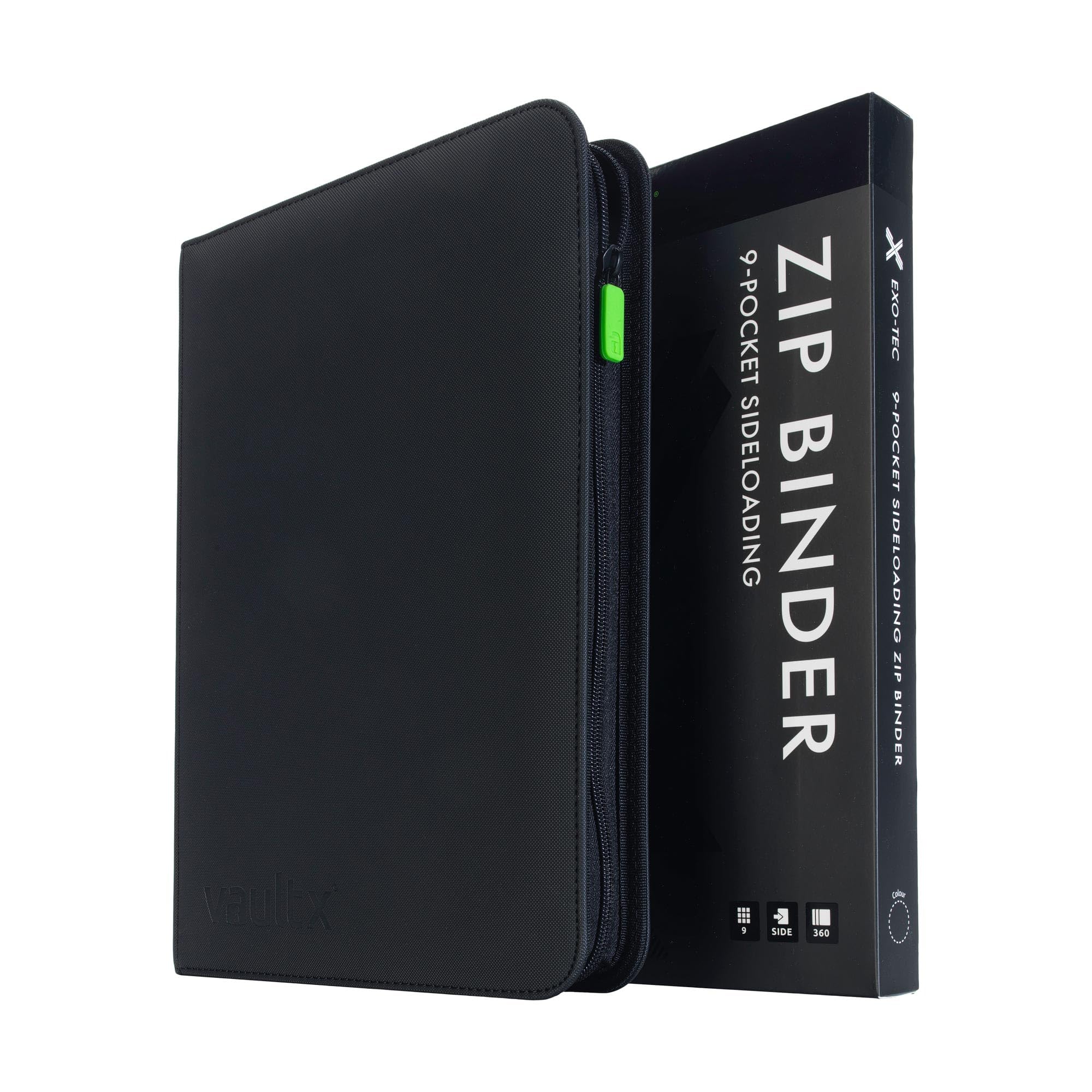 Vault X front view of Exo-Tec zip binder showing durable shell and compact profile