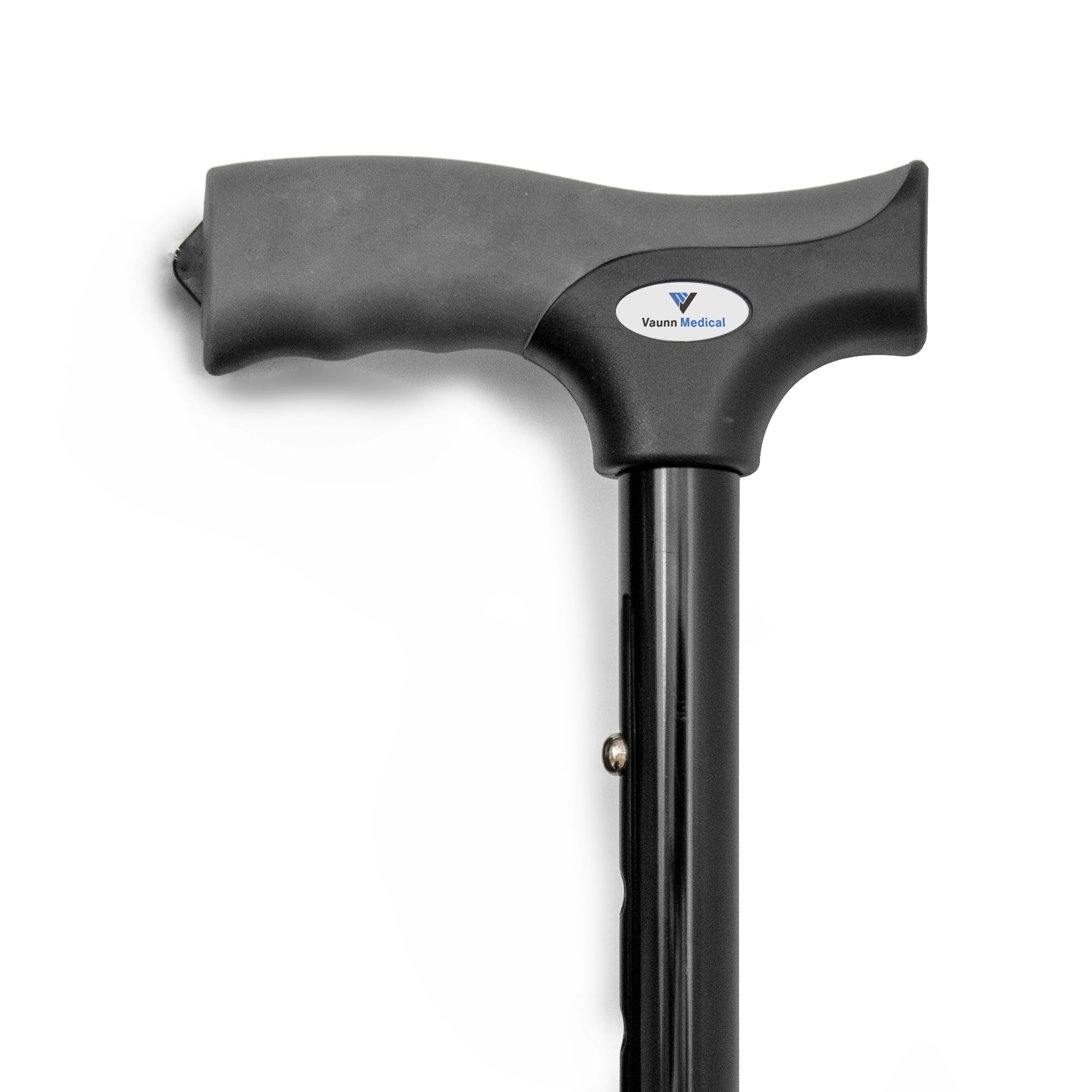 Vaunn folded cane in pouch illustrating compact portability and travel ease