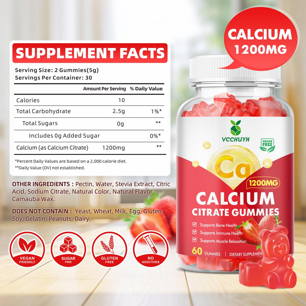 VCCHUYH open bottle with visible gummies, convenient grab-and-go supplement benefit