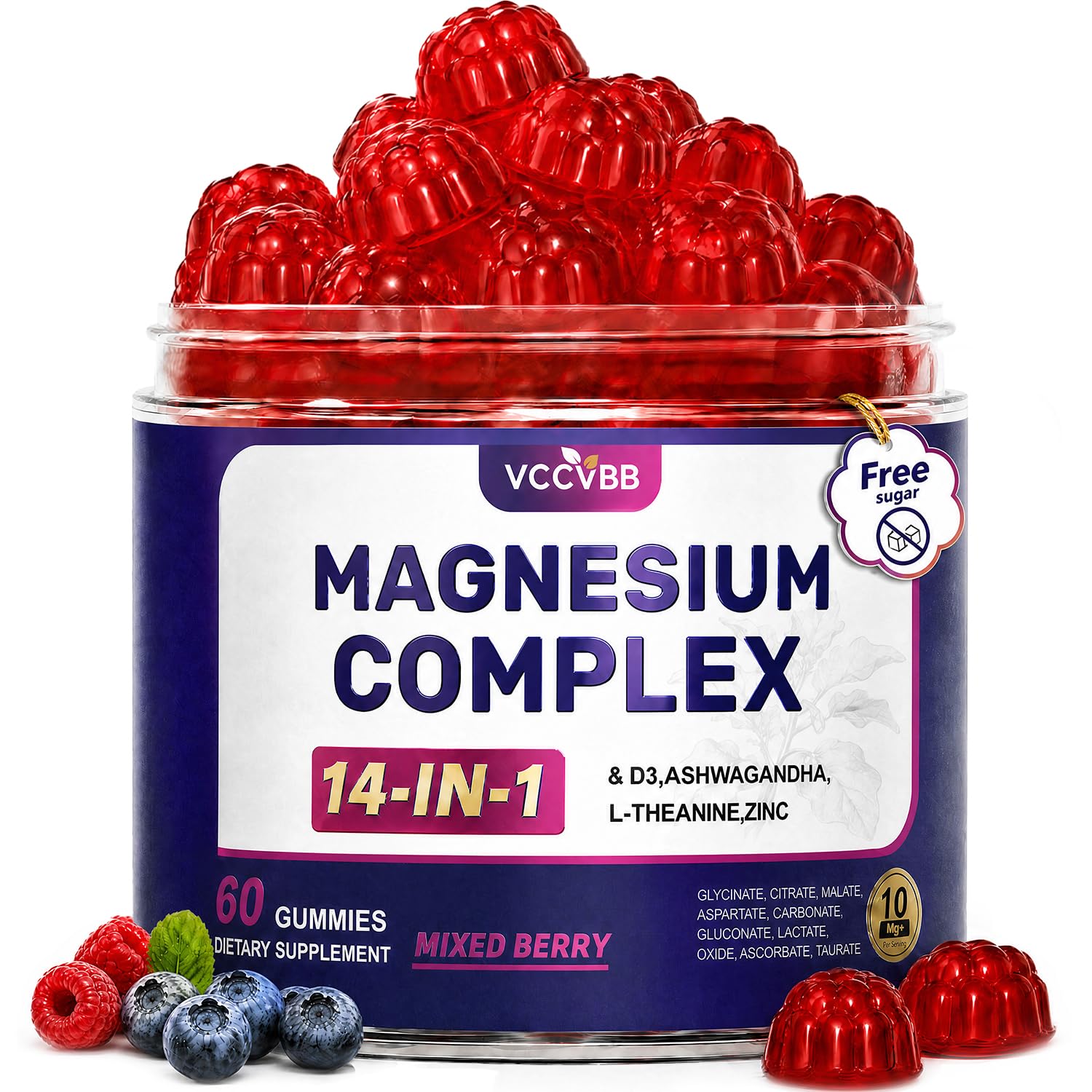 VCCVBB front packaging showing supplement benefits and sugar-free label