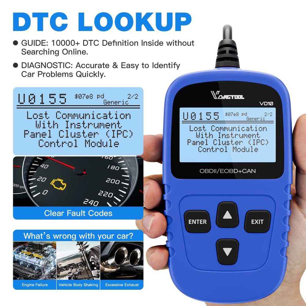VDIAGTOOL VD10 freeze frame readout to capture fault conditions benefit