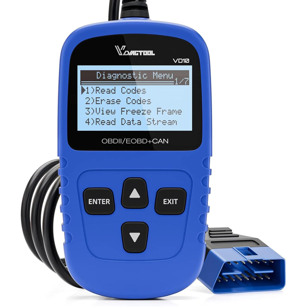VDIAGTOOL VD10 front view showing compact design and easy grip benefit