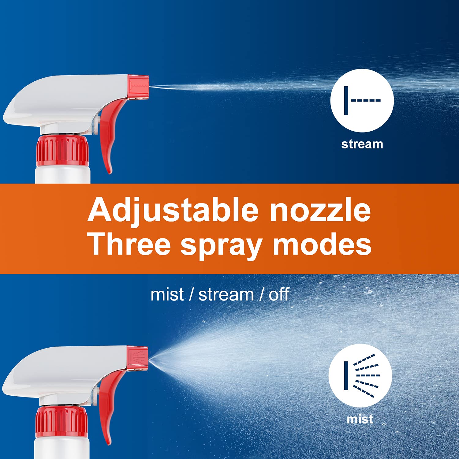 Veco close-up of adjustable nozzle demonstrating mist and stream control