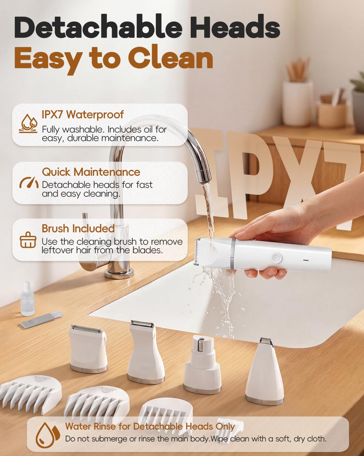 Veeconn waterproof washing under tap illustrating easy hygienic cleaning