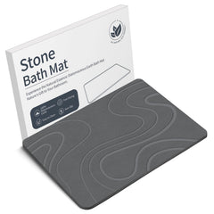 VEELOIM front view of stone bath mat shows clean design and quick drying