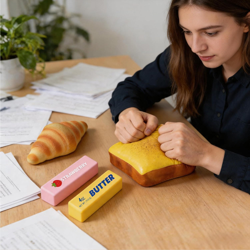 Veephine squishy set on desk lifestyle scene offering quiet focus and decoration