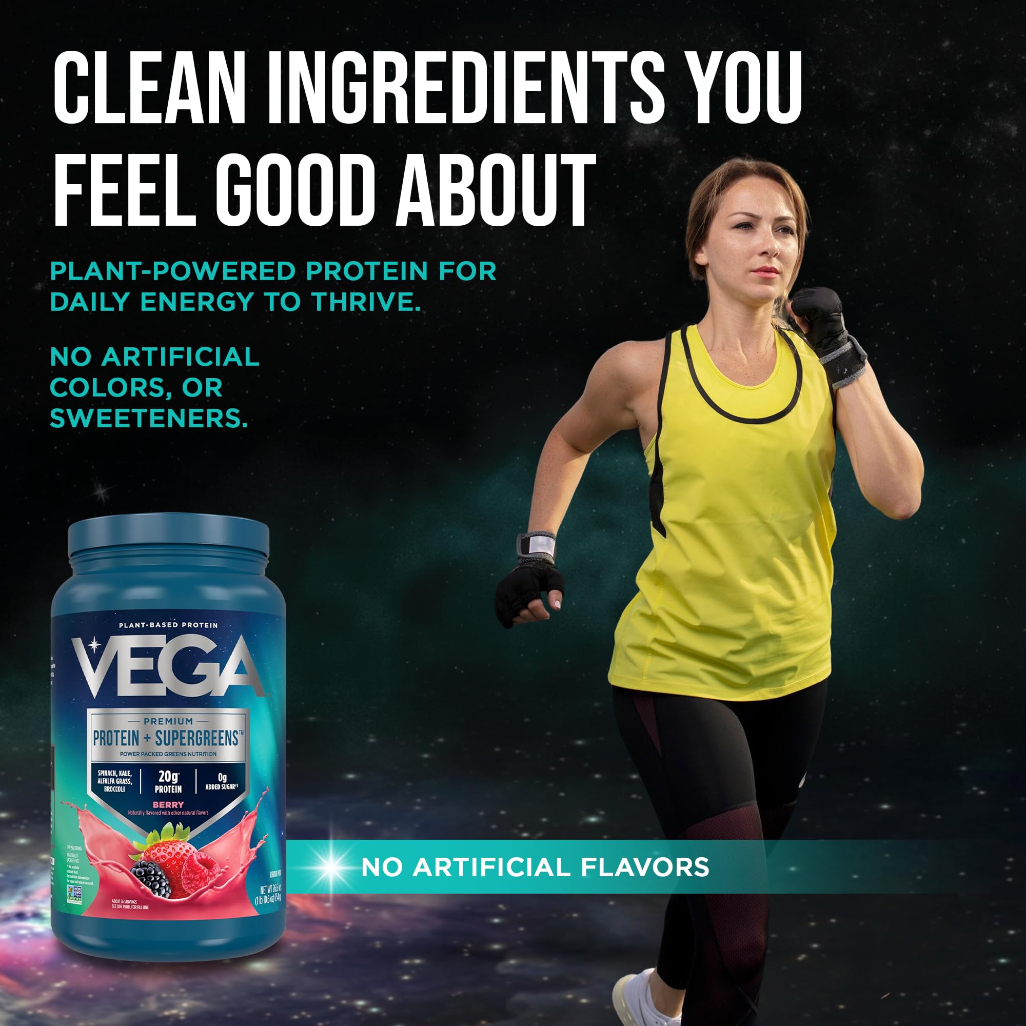 Vega jar on kitchen counter showing everyday wellness routine