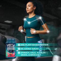 Close-up of Vega powder texture showcasing smooth mixability