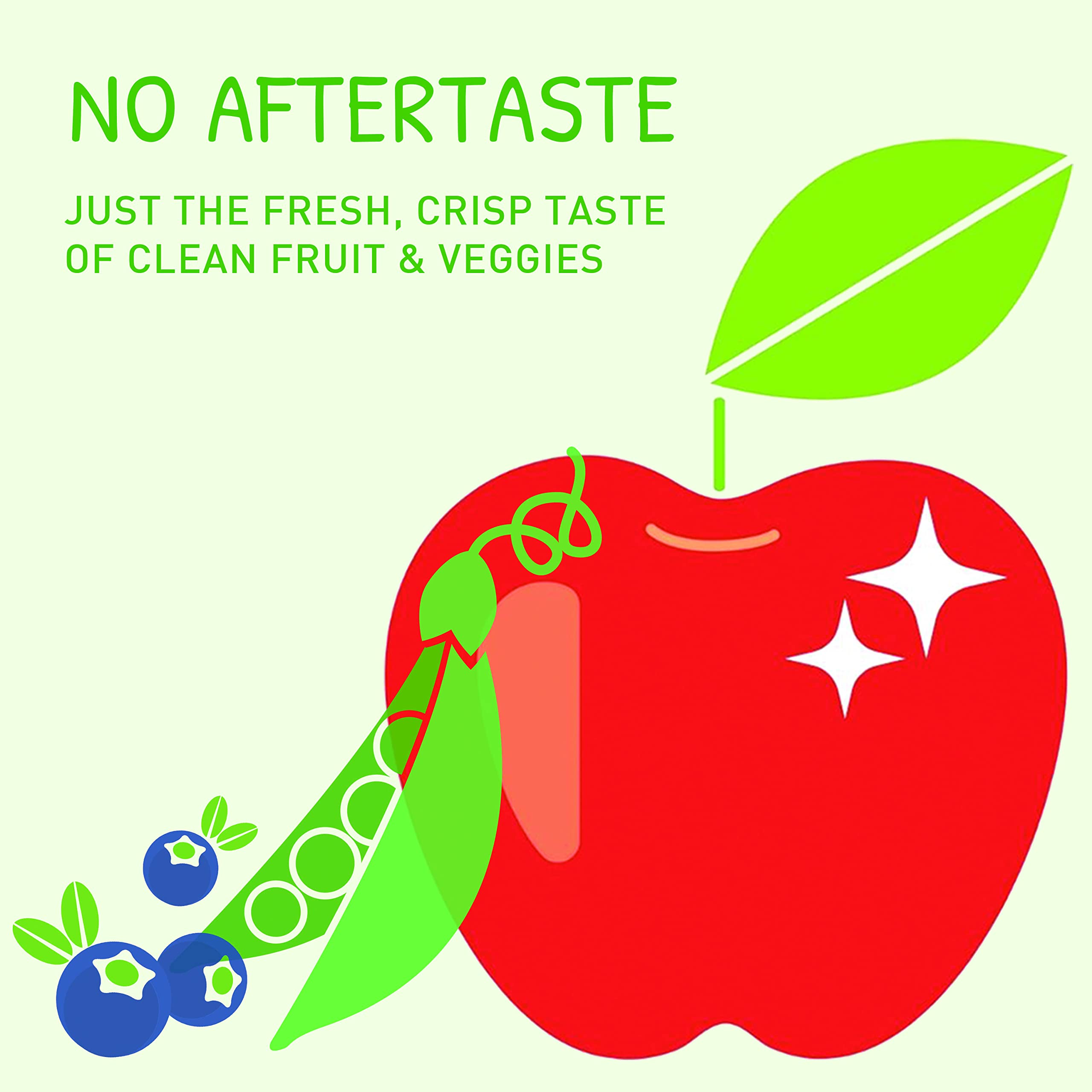 Close-up droplet of Veggie Wash formula highlighting gentle plant-based ingredients