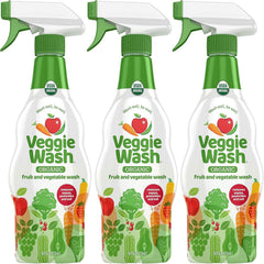 Veggie Wash front label showing organic certification and benefits