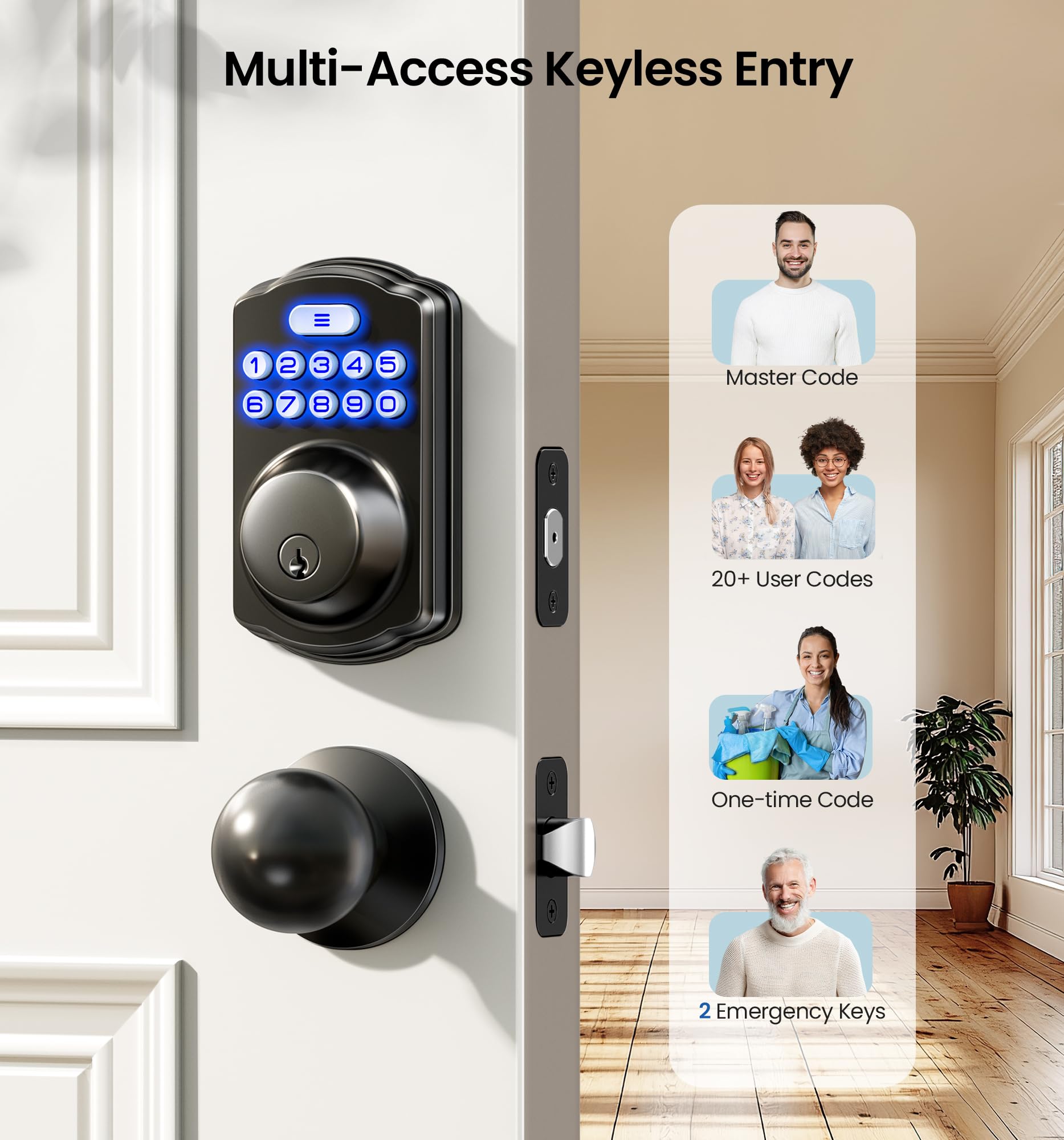 Veise keypad closeup highlighting silicone buttons for easy night use and durability