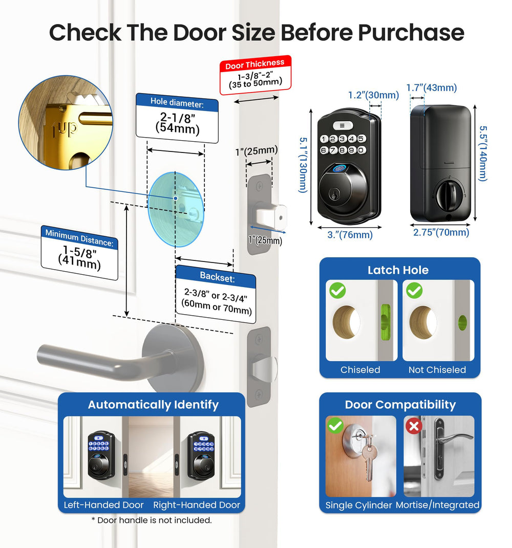 Veise KS02A installed on a wooden exterior door, benefits weather-resistant fit
