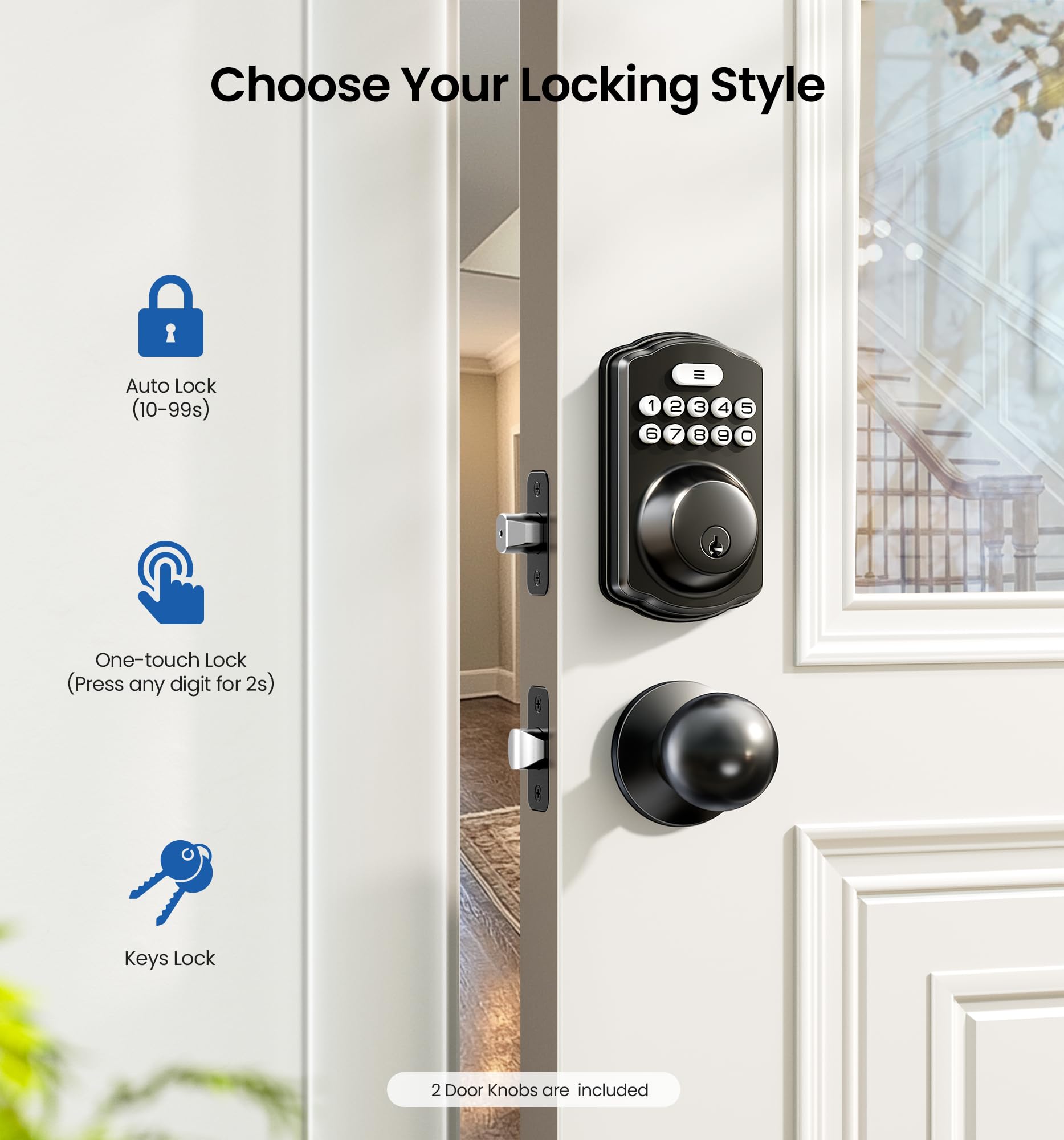 Veise side profile showing deadbolt extended for visible secure locking benefit